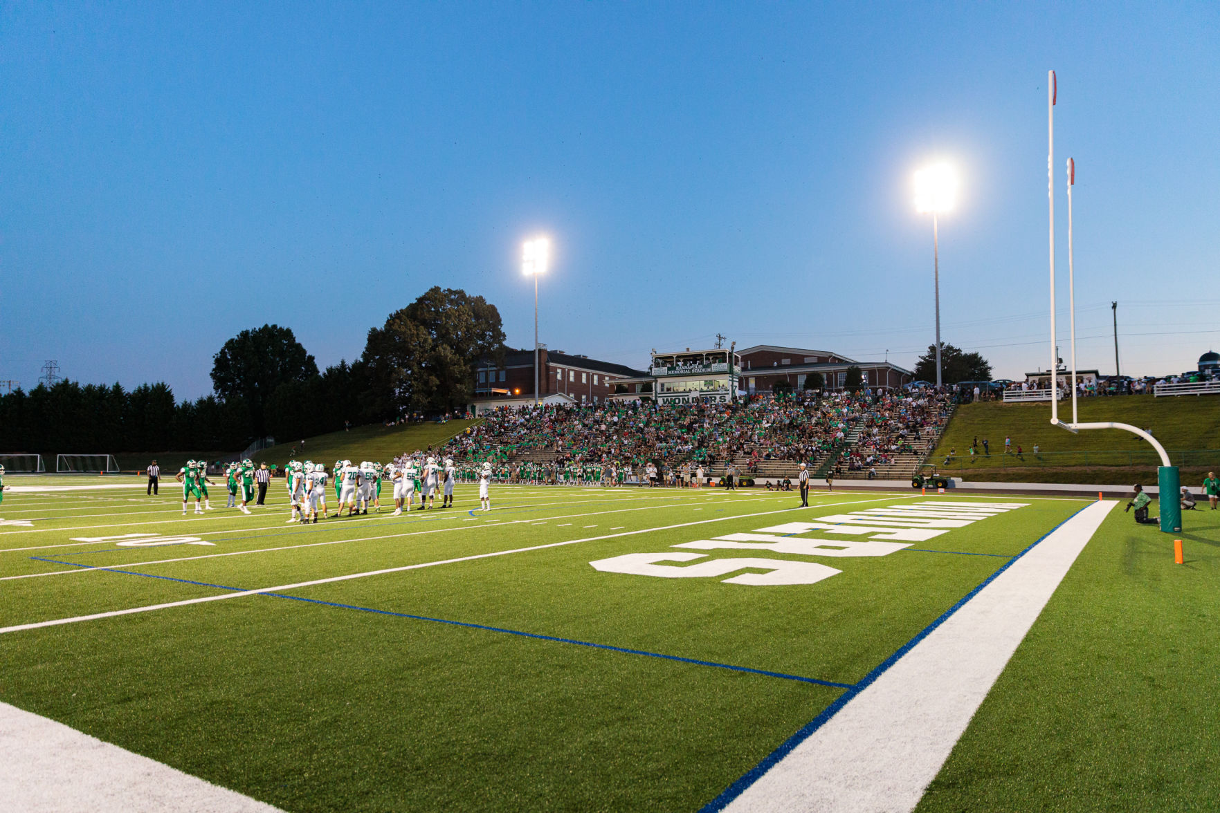 The A.L. Brown Wonders host the Gastonia Ashbrook Greenwave on a brand new field in their season opener.